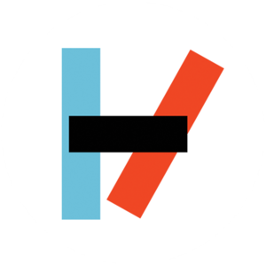 The classic |-/ logo: blue vertical bar, black dash, and red slash