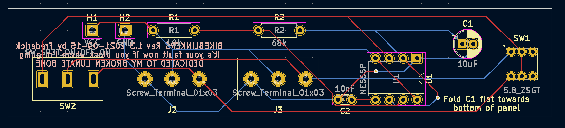 Wide PCB. Footprints and tracks are sparse