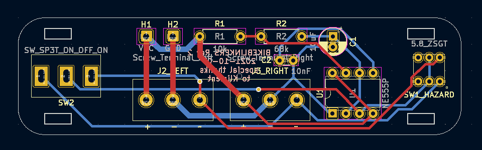 Rounded rectangle outline, components are denser, tracks wider