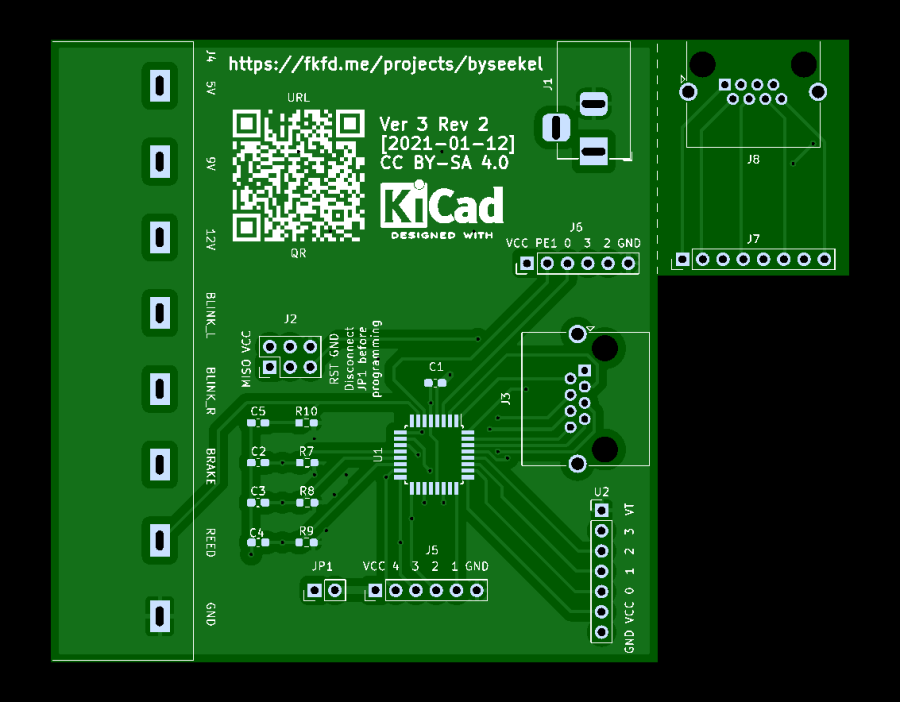 Rendering of a PCB with a breakout board