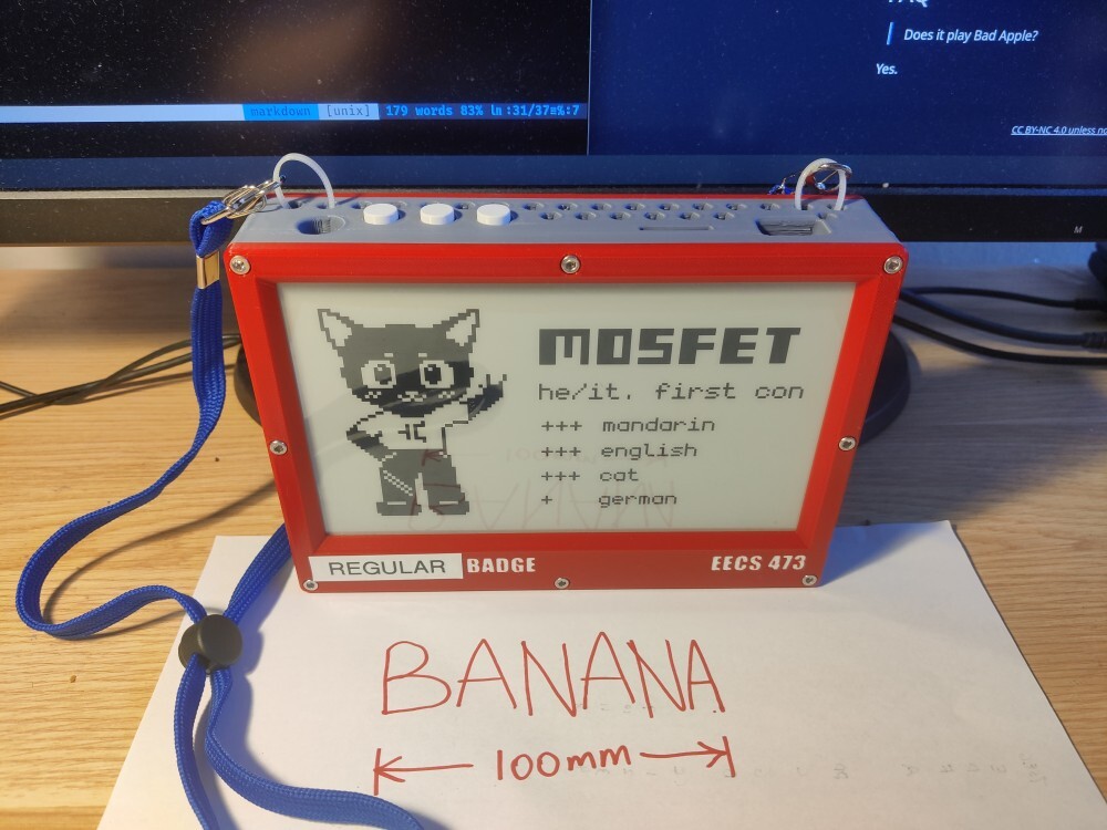 E-Paper displaying my fursona