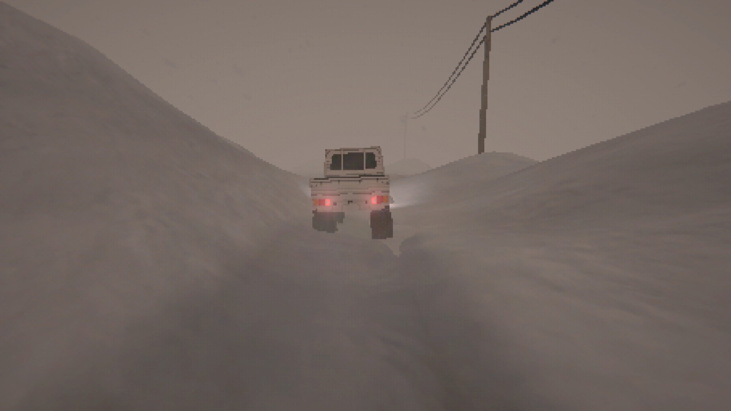 Kei truck driving on snow