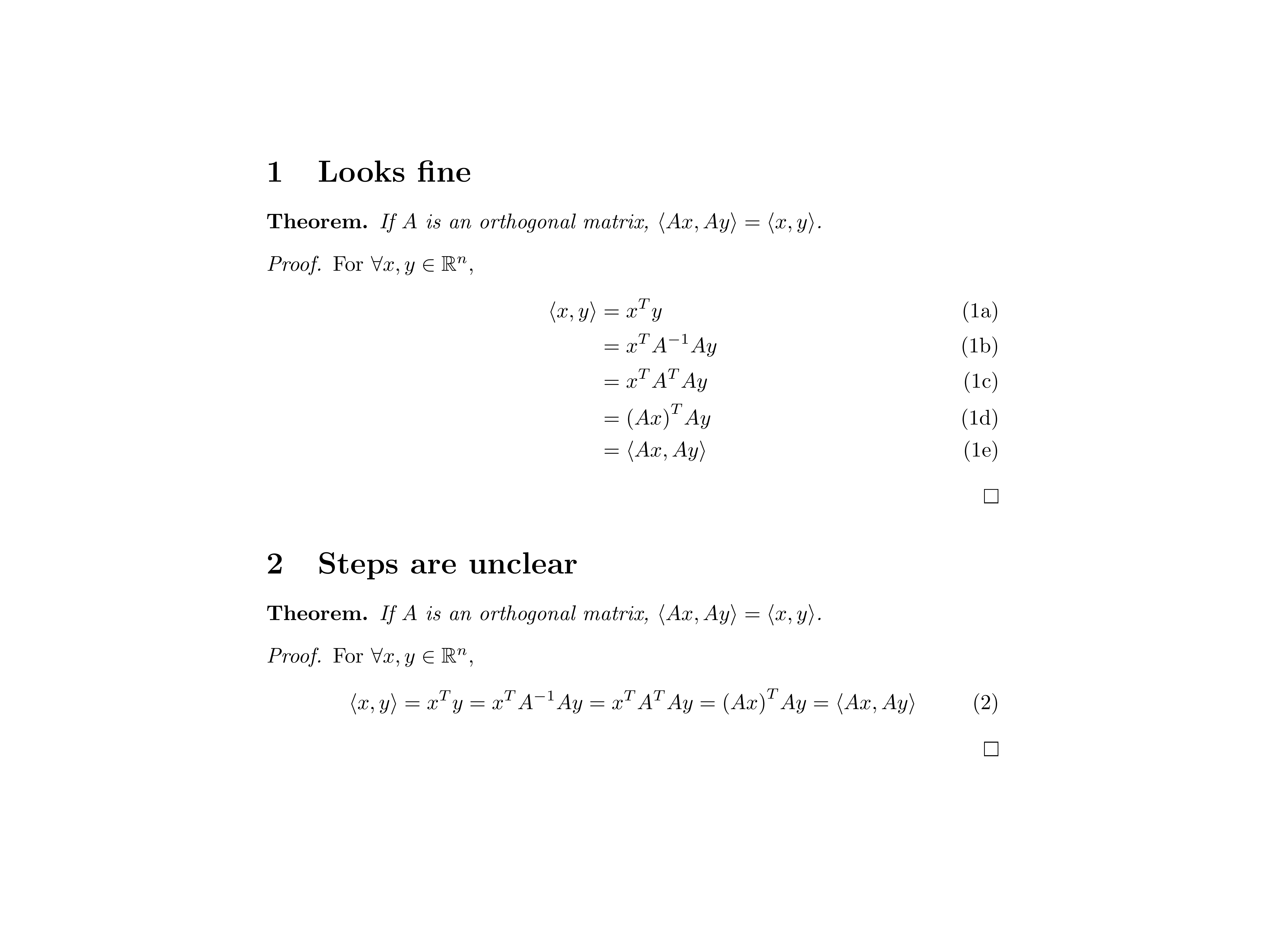 A chained equation in display and inline style