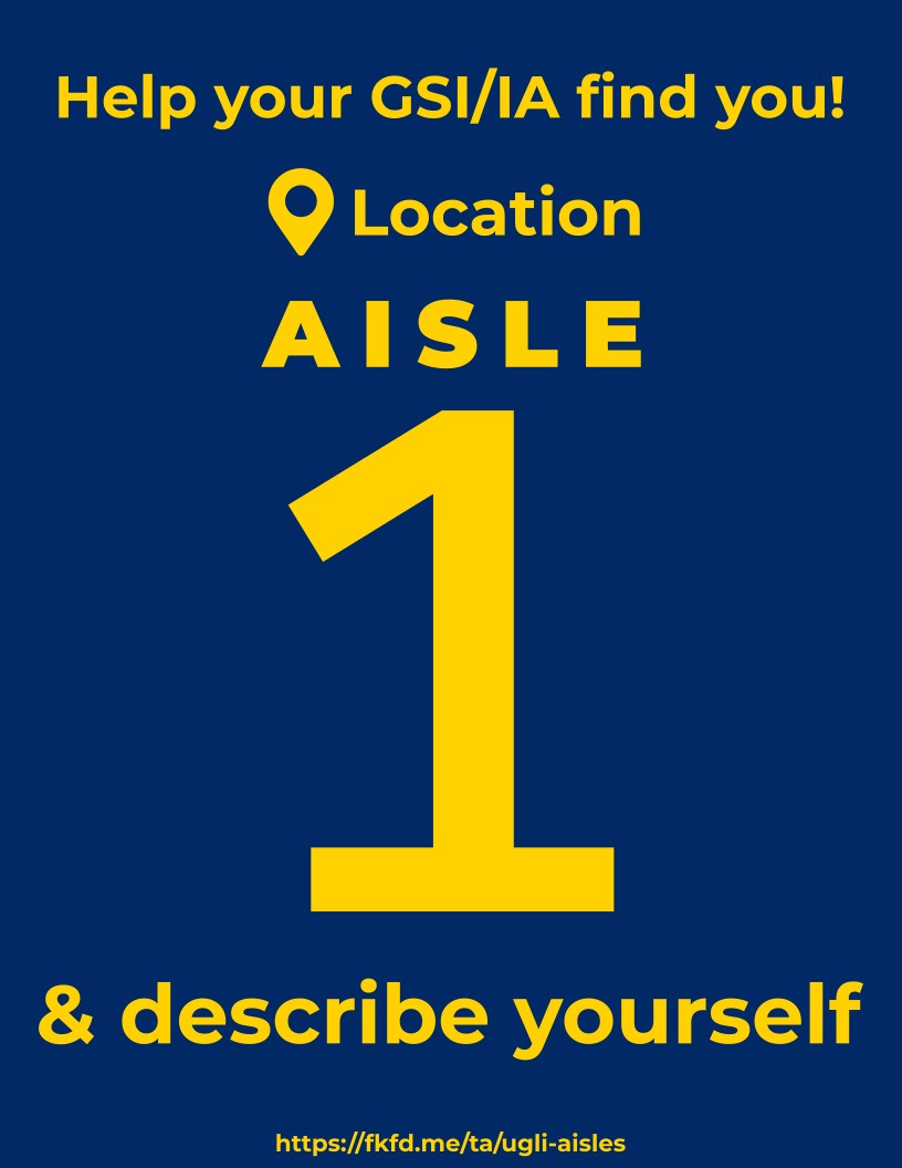 Example poster for aisle 1
