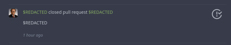 User with Jiang Zemin avatar closed a PR