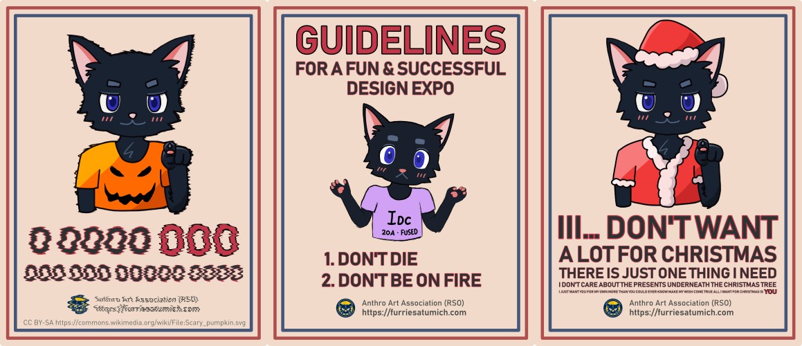 Three posters, see transcript below